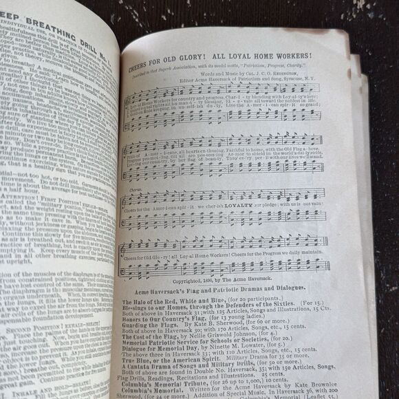 The Acme Haversack Patriotic Song Book Rare 1897 Antique Illustrated Washington - Picture 11 of 13